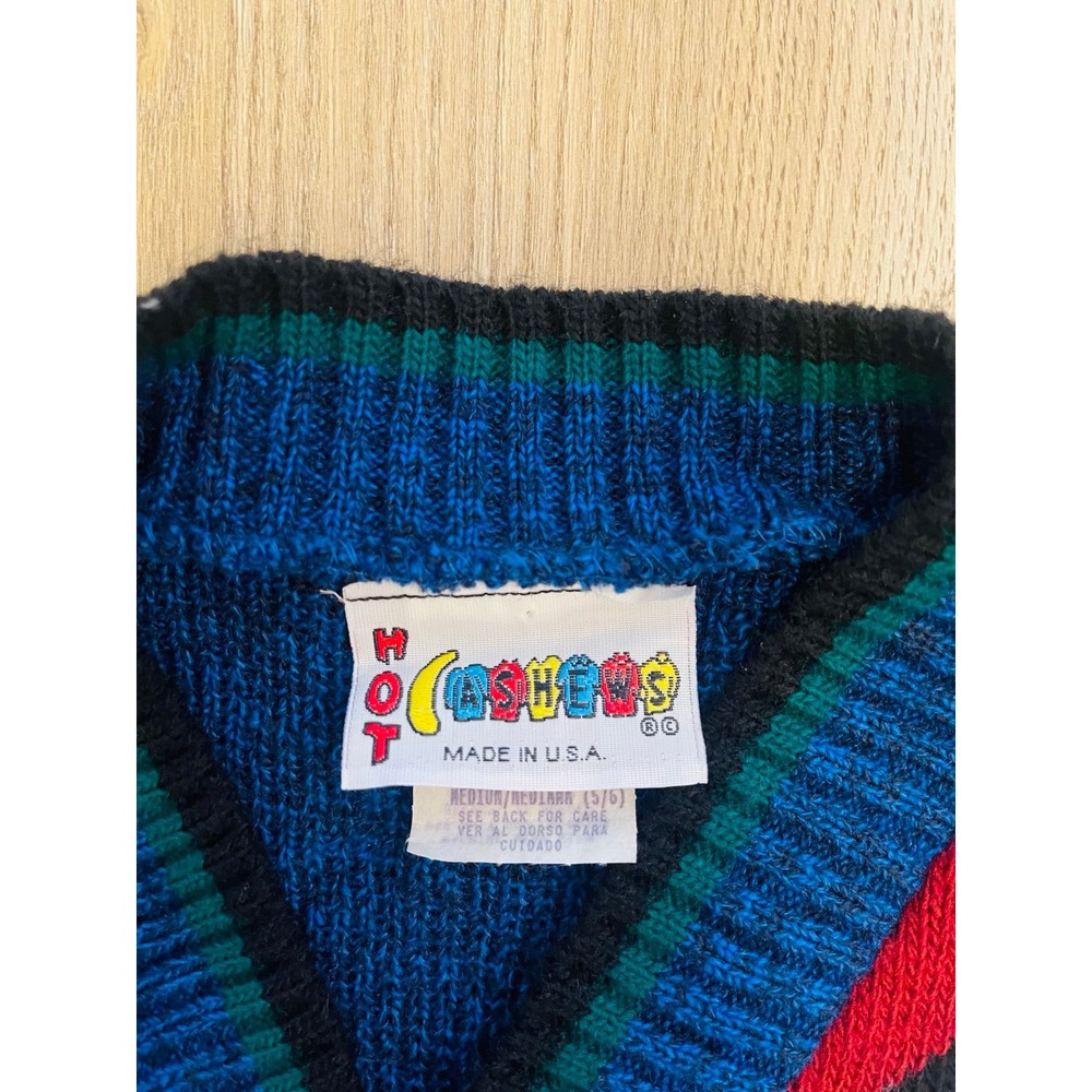 Vintage 90's Hot Cashews Baseball Theme Youth Long Sleeve Button Up Sweater - Picture 2 of 7